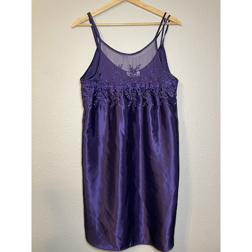 Vintage Dentelle Slip Dress Satin Purple Lingerie‎ Nightgown Feminine Sexy Y2K